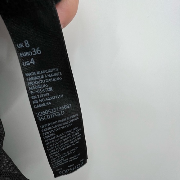 Top Shop Gold Tank Black Lined Tulle Dress Ladies Size 4 - Picture 8 of 11